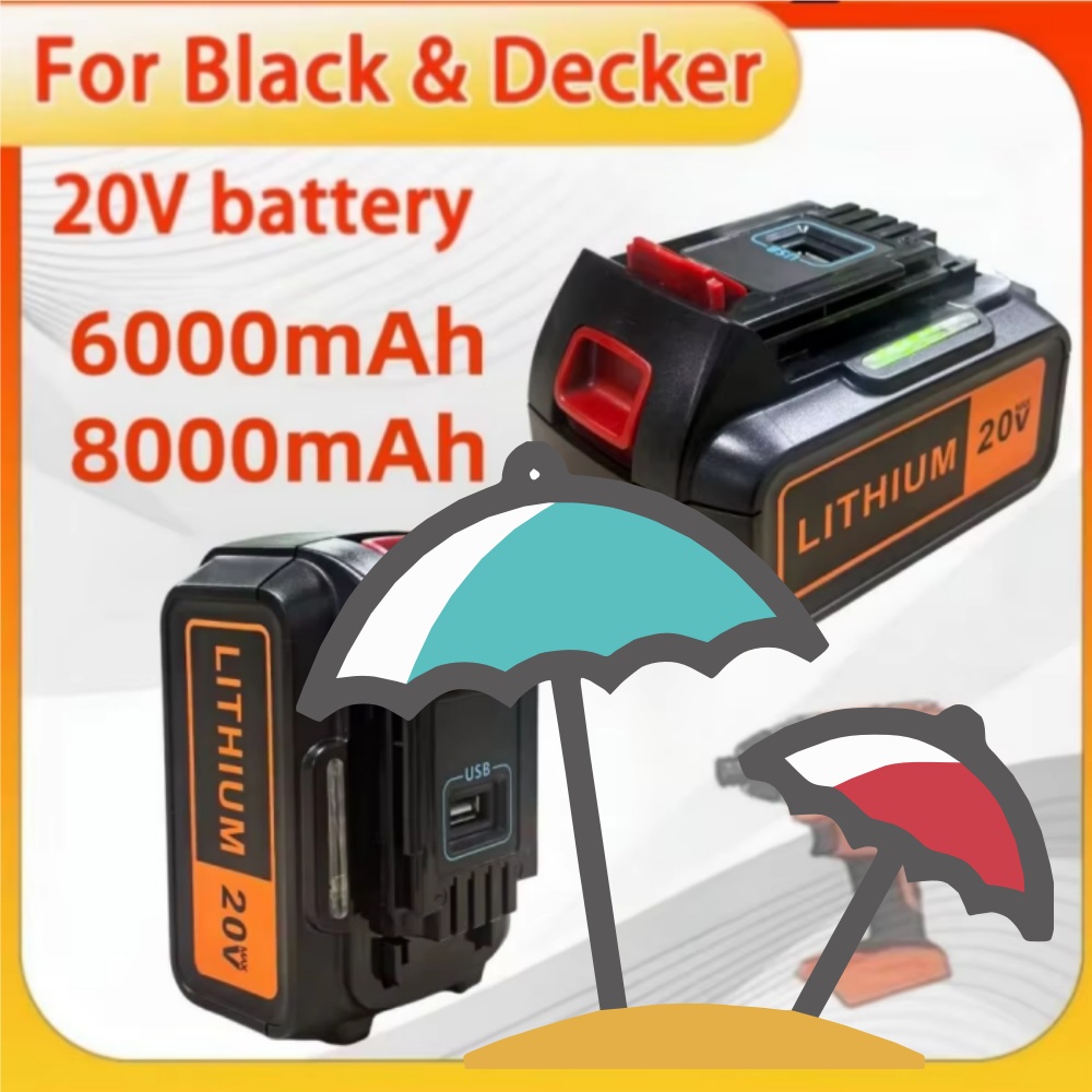 Black+Decker Tool 20V Max - High Capacity 8Ah Lithium Battery Replacement